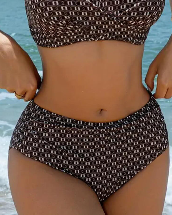 Bikinis U-Hals Dubbel Spagetti Axelband