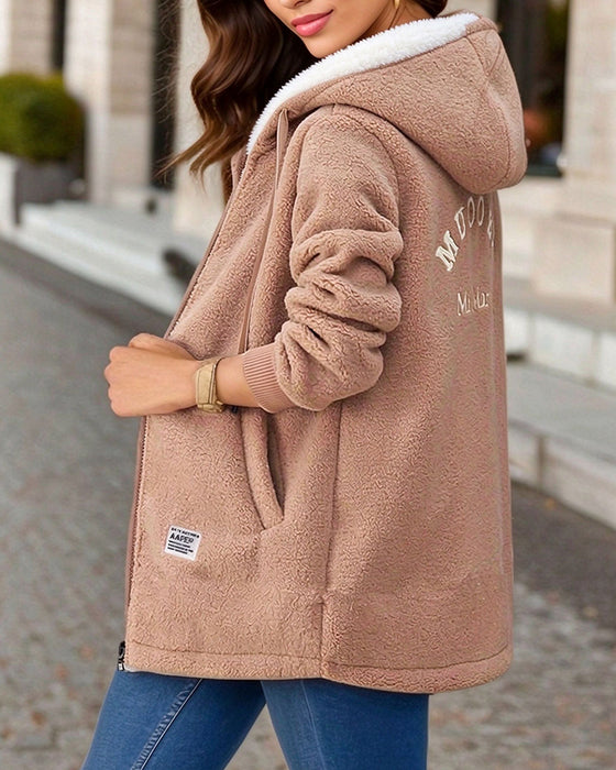 Kappa Fleece Fodrad Dragkedja Ficka Huva