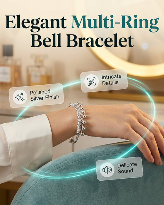 Armband Justerbar Silver Bell Charm Bangle