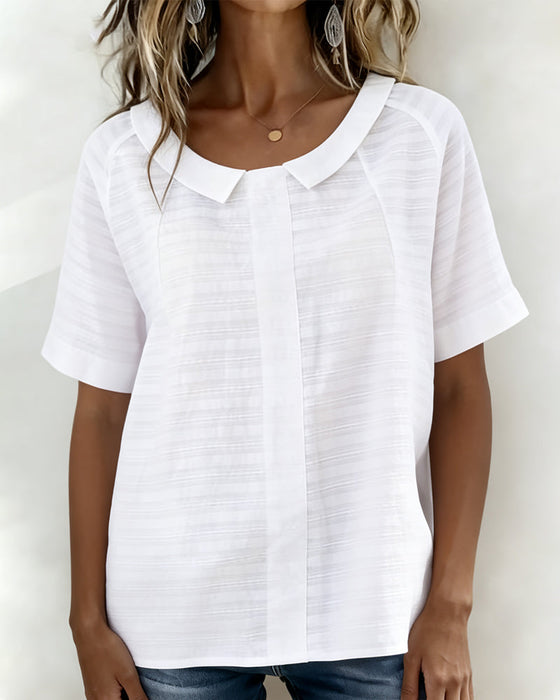 Blus Texturerad Peter Pan Krage