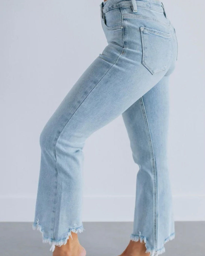 Jeans Höftlyftande Utsvängda Cropped