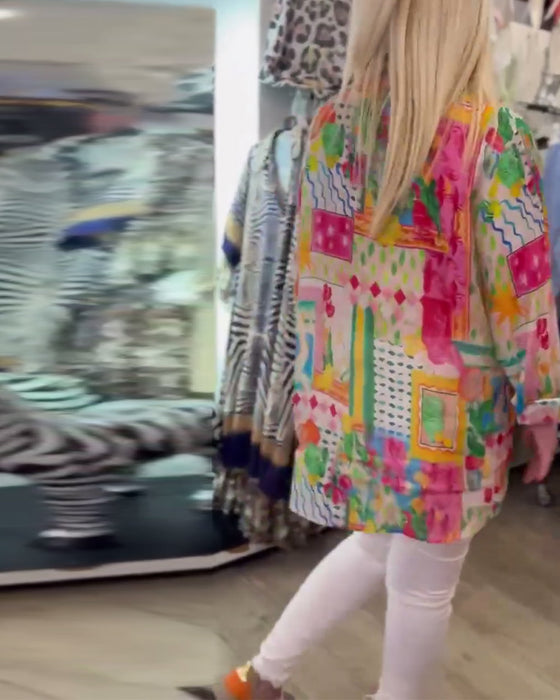 Skjorta Färgglad Stilren Krage