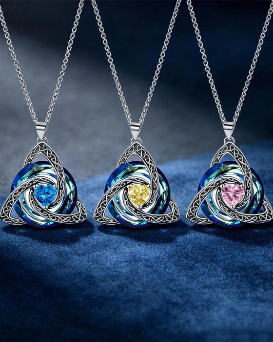 Födelsesten Keltisk Treenighetsknut Halsband ✨