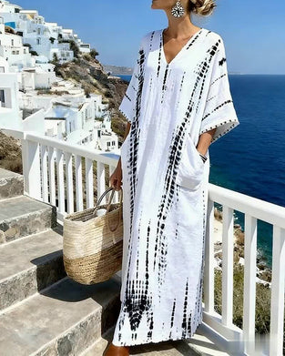 Klänning Bohemisk Fladdrig V-ringad