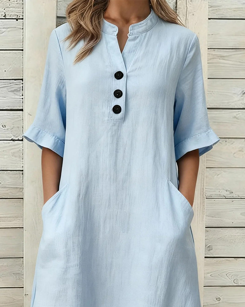 Klänning Lin Ståkrage Mellan Ärm