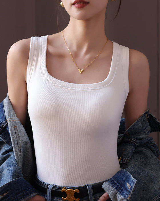 Linne I Enfärgat Med Inbyggd Bh