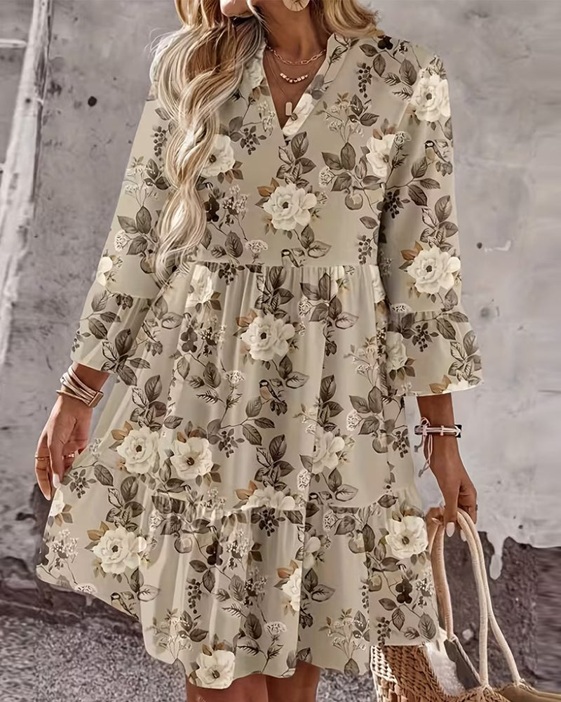 Bell Sleeve Floral Print