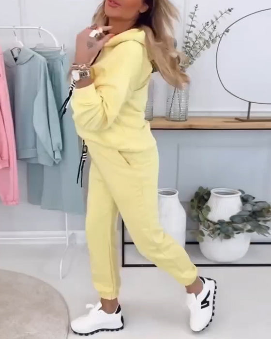 Tvådelad Kostym Street Style Tröja Sport