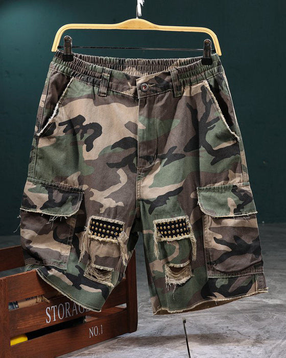 🔥 Herr Shorts Cargo Kamouflage Med Nit