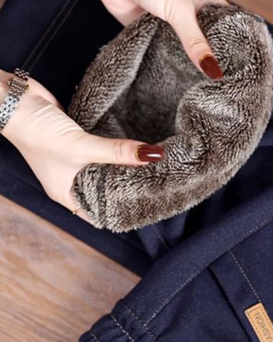 Byxor Lös Passform Hög Midja Förtunnande Vid Ben