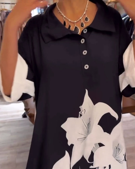 Klänning Slagtryckt Oversized Maxi