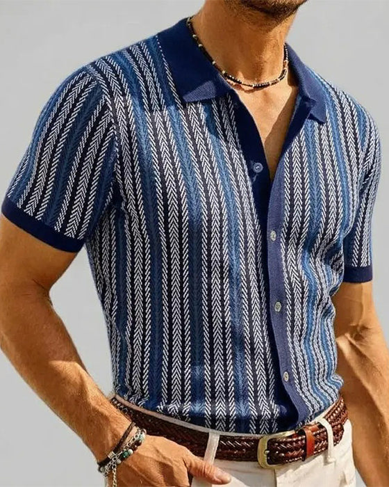 T-Shirt Slag Herr Kort Ärm Knapp
