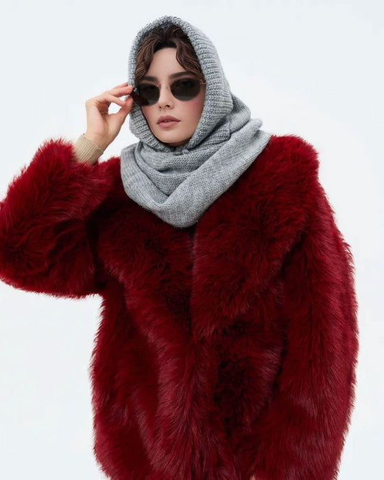 Grossist Enfärgad Stickad Huvscarf