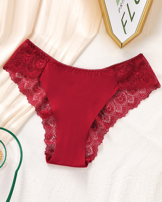 Spetstrosa-Set För Kvinnor Med Kontrastspets