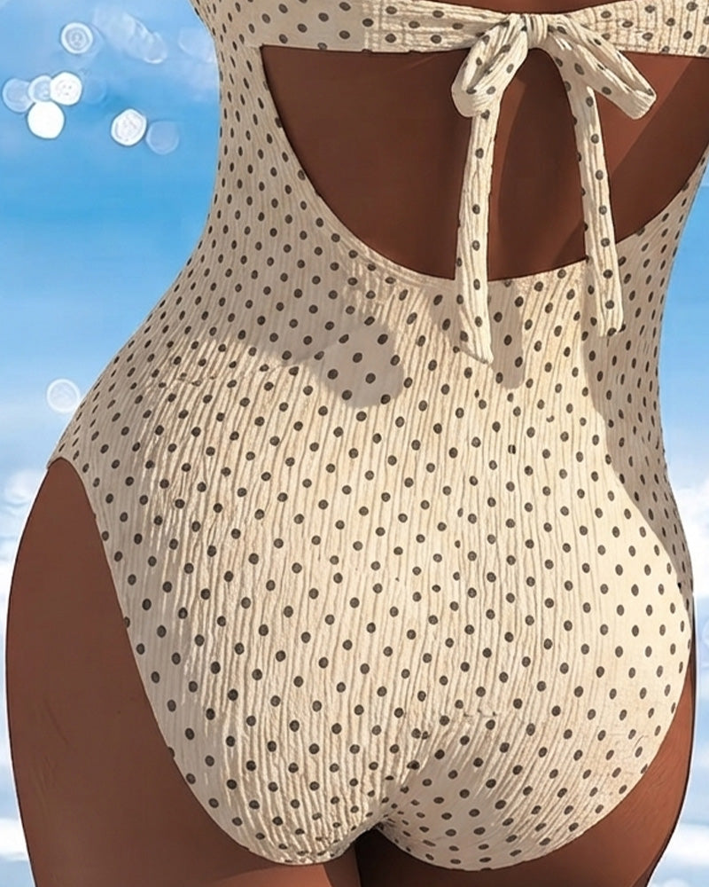 One-Piece Prickig Slips Mesh Patchwork