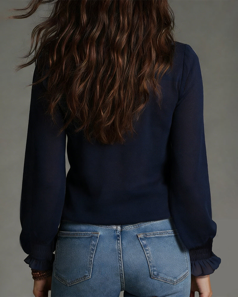 Blus Halvblixlås Krage Ryschad Enfärgad