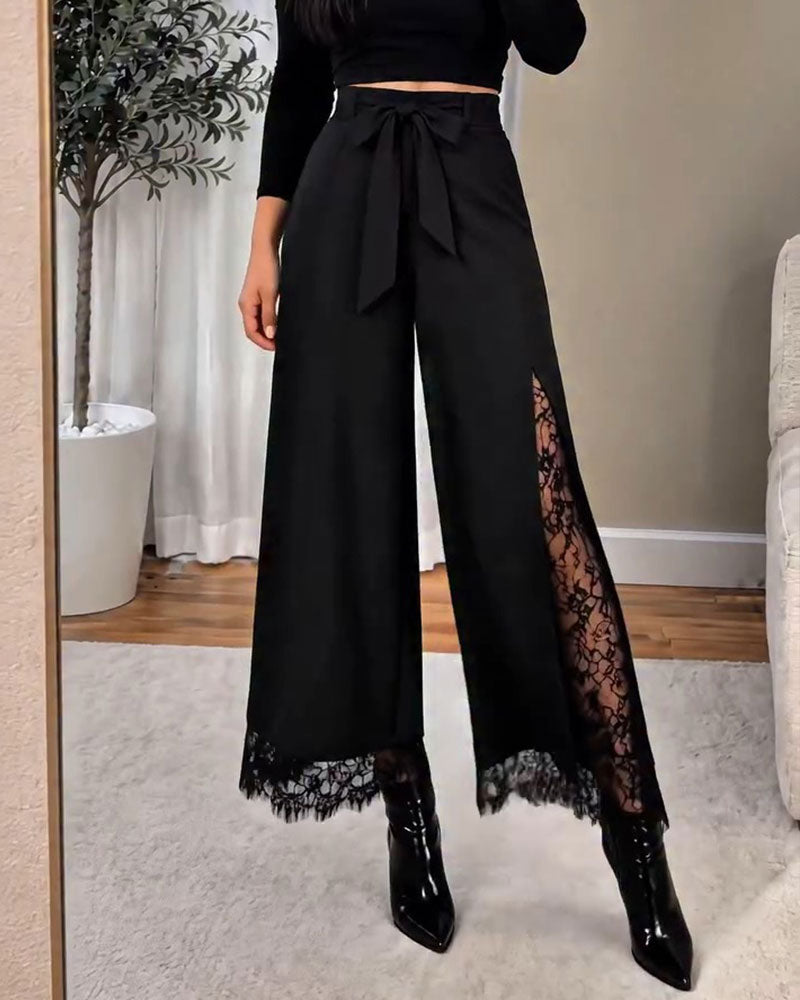 Byxor Hög Midja Spets Lapptäcke