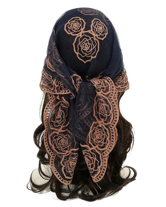 Blommig Nätmaskor Scallop Design Bandana