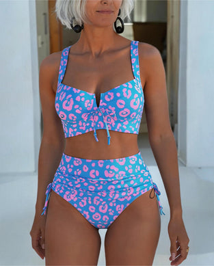 Bikini Med Snörning, Leopardmönster