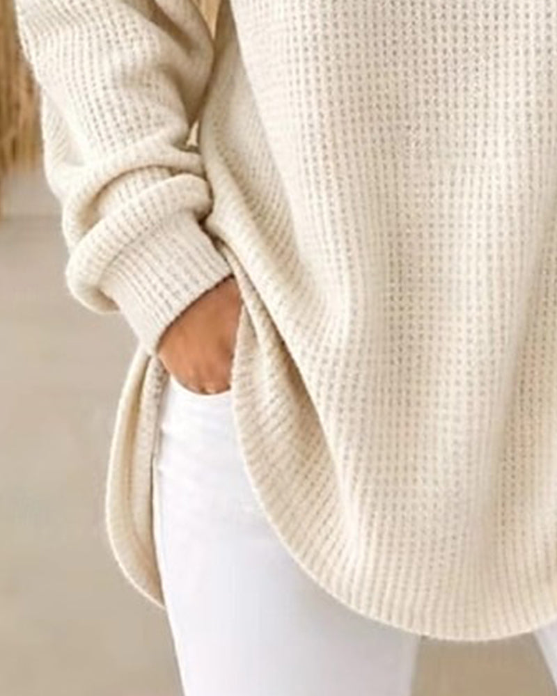 Knit Top Avslappnad Halsdukshals