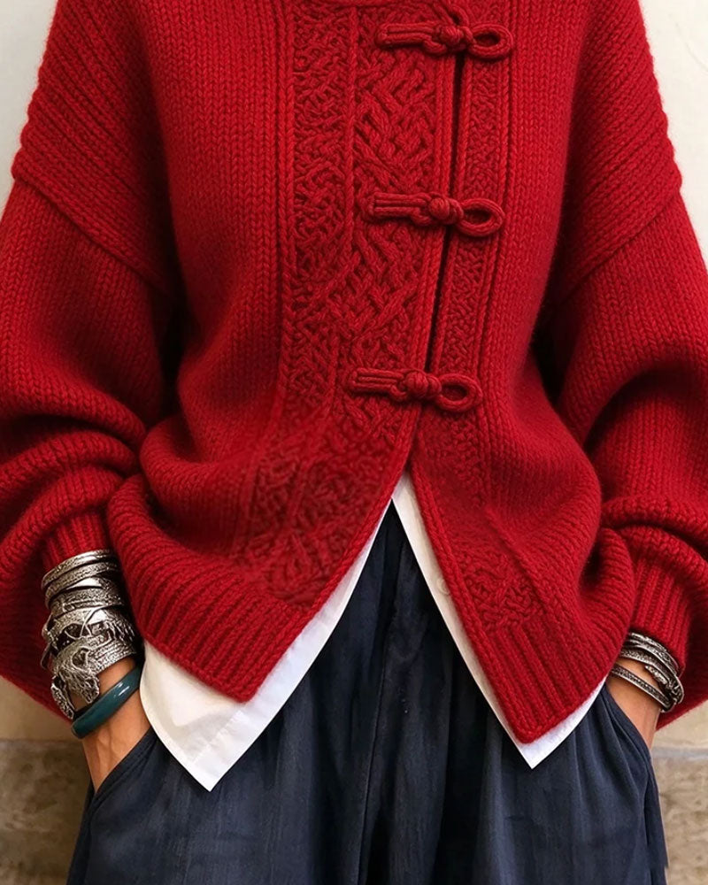 Pullover Vintage Knut Knapp Turtleneck Mode