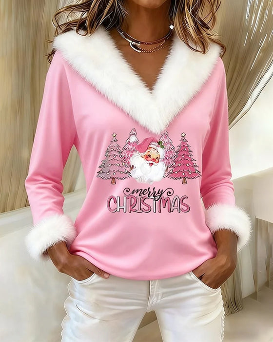 Topp Med Stor Pälskrage Och Tryck