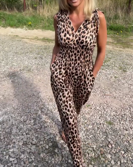 Jumpsuit Modemedveten Leopardmönster