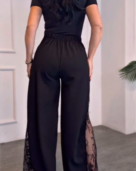 Byxor Spets Lapptäck Brett Ben