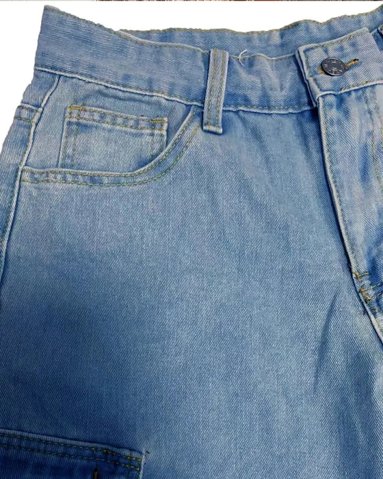 Jeans Herr Löst Fast Flik Ficka Cargo Denim