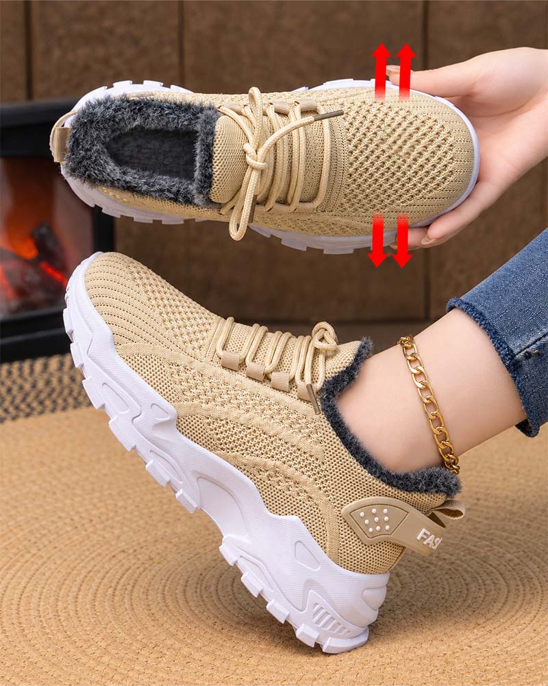 Sneakers Tjock Sula Fleecefodrade Snö