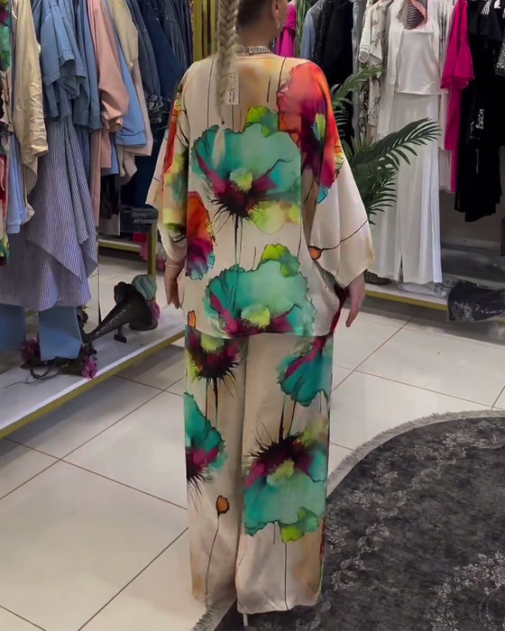 Lotustryckset med en axel och trekvartsärm