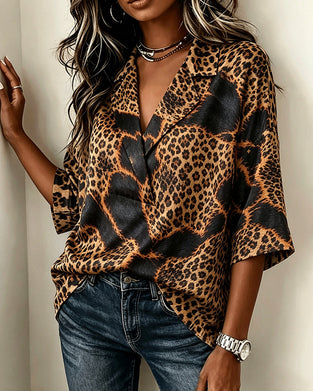 Blus Slag Kors Leopard