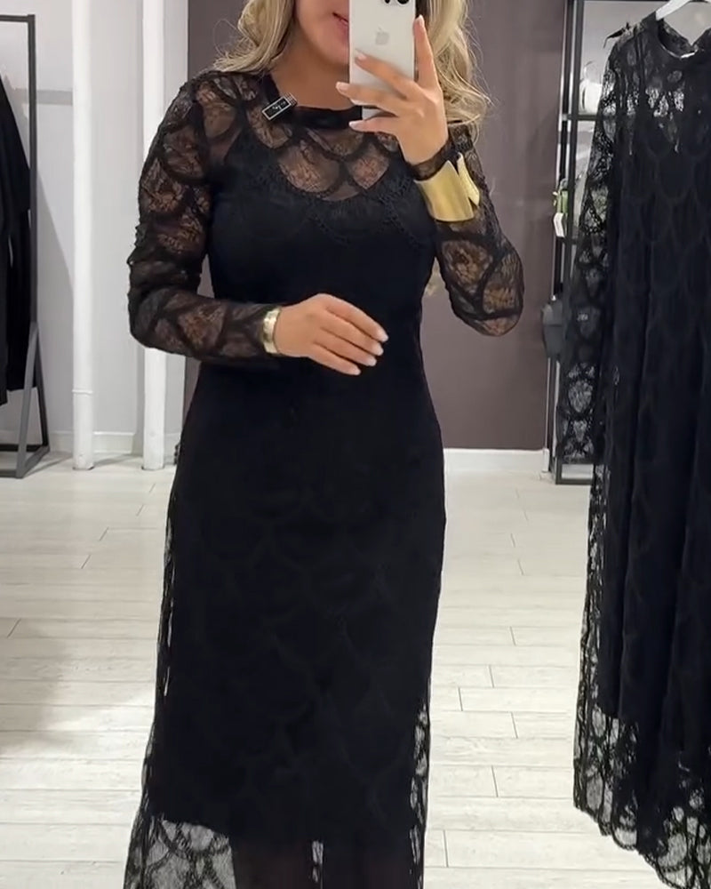 Cover Up & Cami Klänning Set Spets