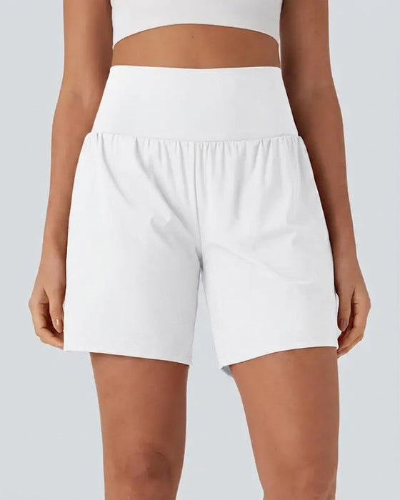 Enfärgade Shorts Hög Midja