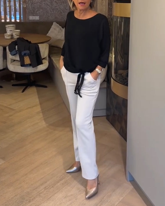 Blus Enkel Runt Hals Hel