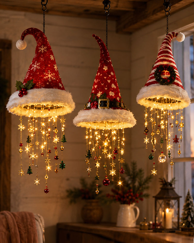 🎅 Upplyst Tomteluva Hängande Kronljus🎄