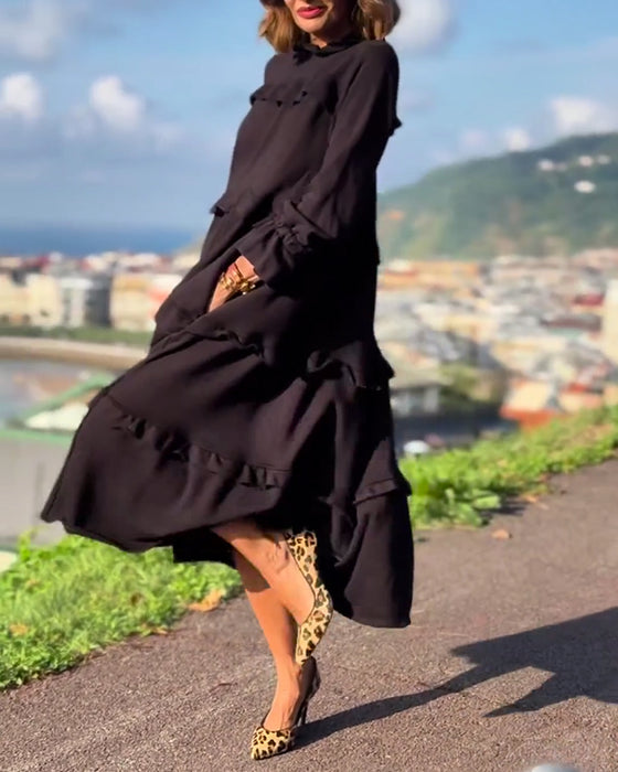 Enfärgad vardagsklänning i söt stil