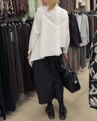 Skjorta Oregelbunden Sida Blixtlås