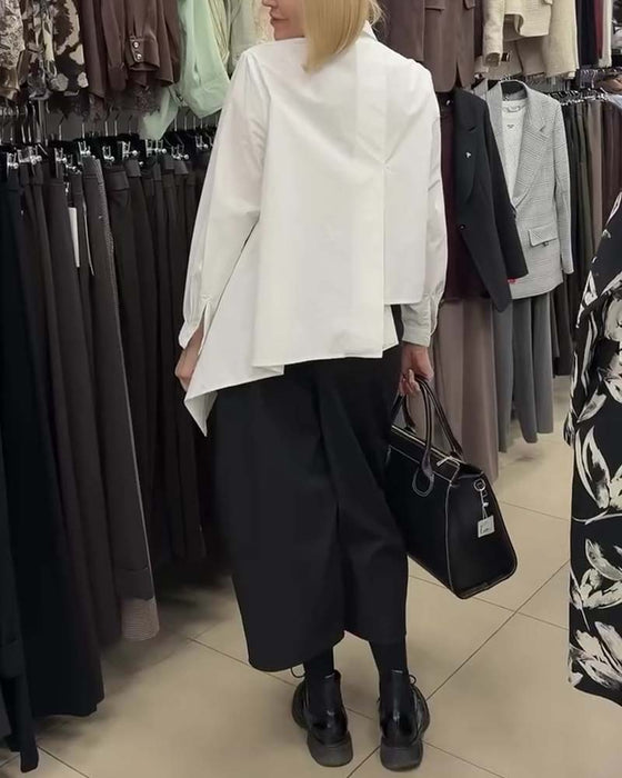 Skjorta Oregelbunden Sida Blixtlås