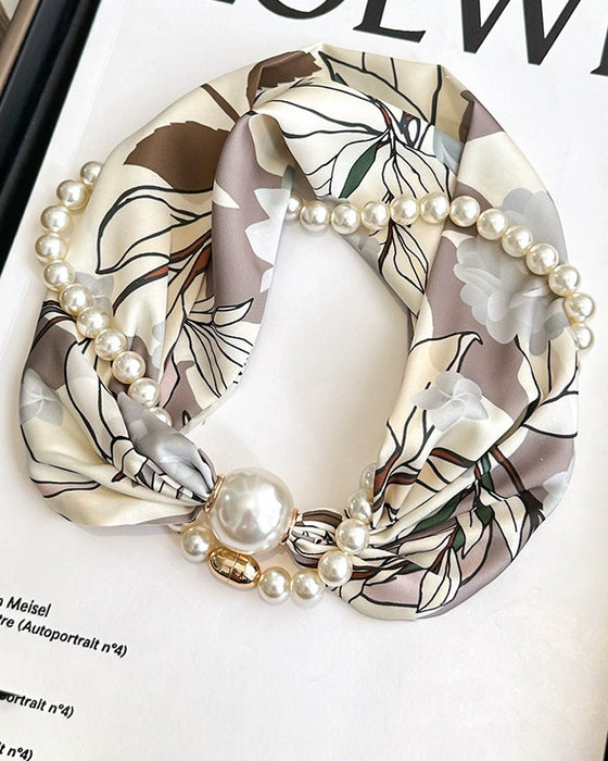 Halsband Lång Pärlprydd Silke