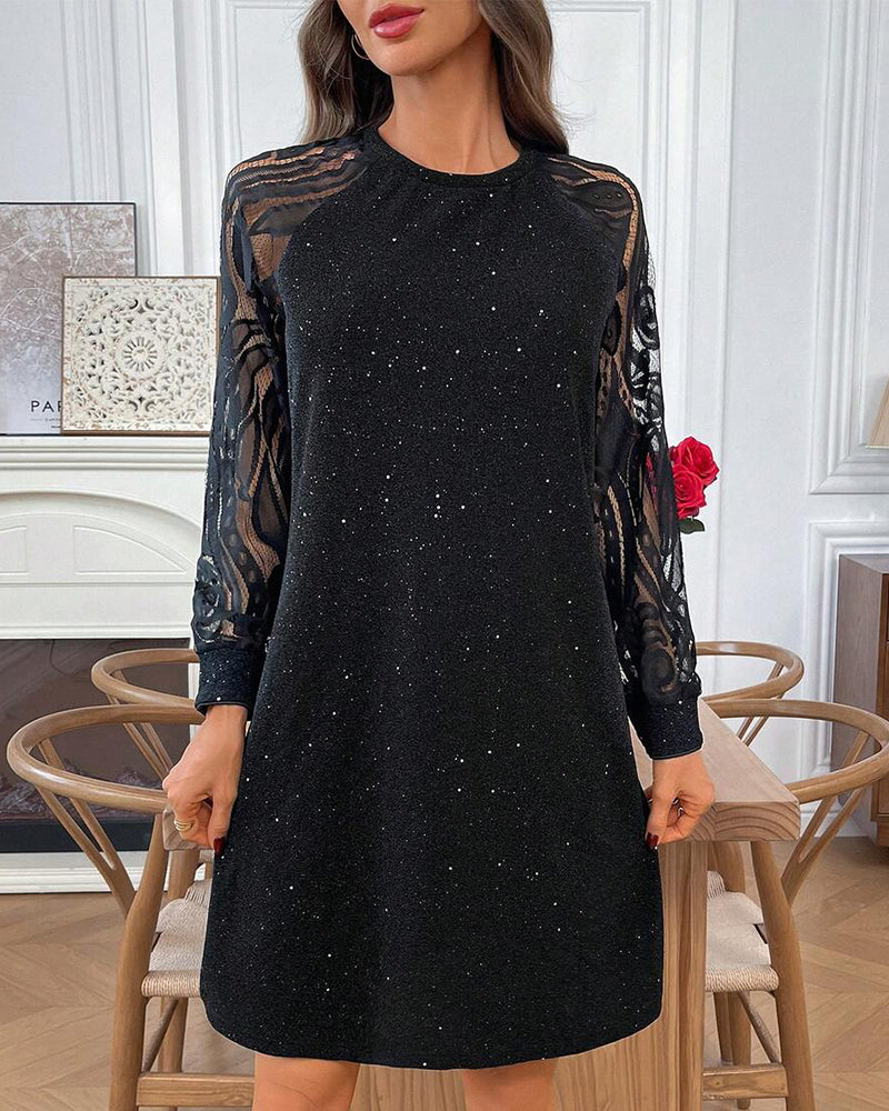 Klänning Modern Nät Lapparbete