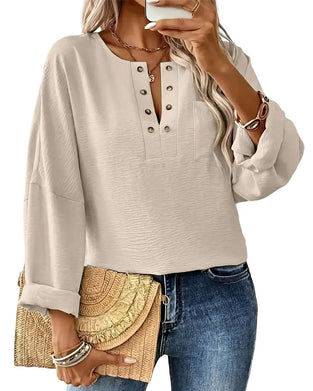 Blus Solid Casual Lång Ärm