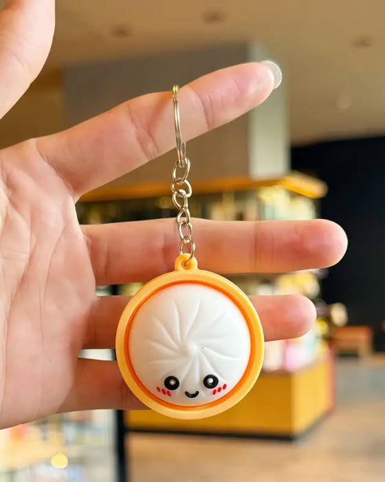 Söt Dumpling Tryckbar Glöd Squishies Fidget Nyckelring