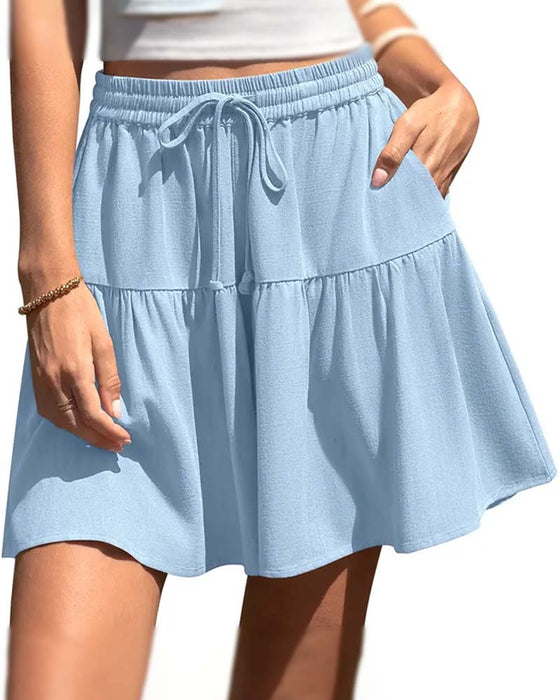 Shorts Ruffle Patchwork Knytning
