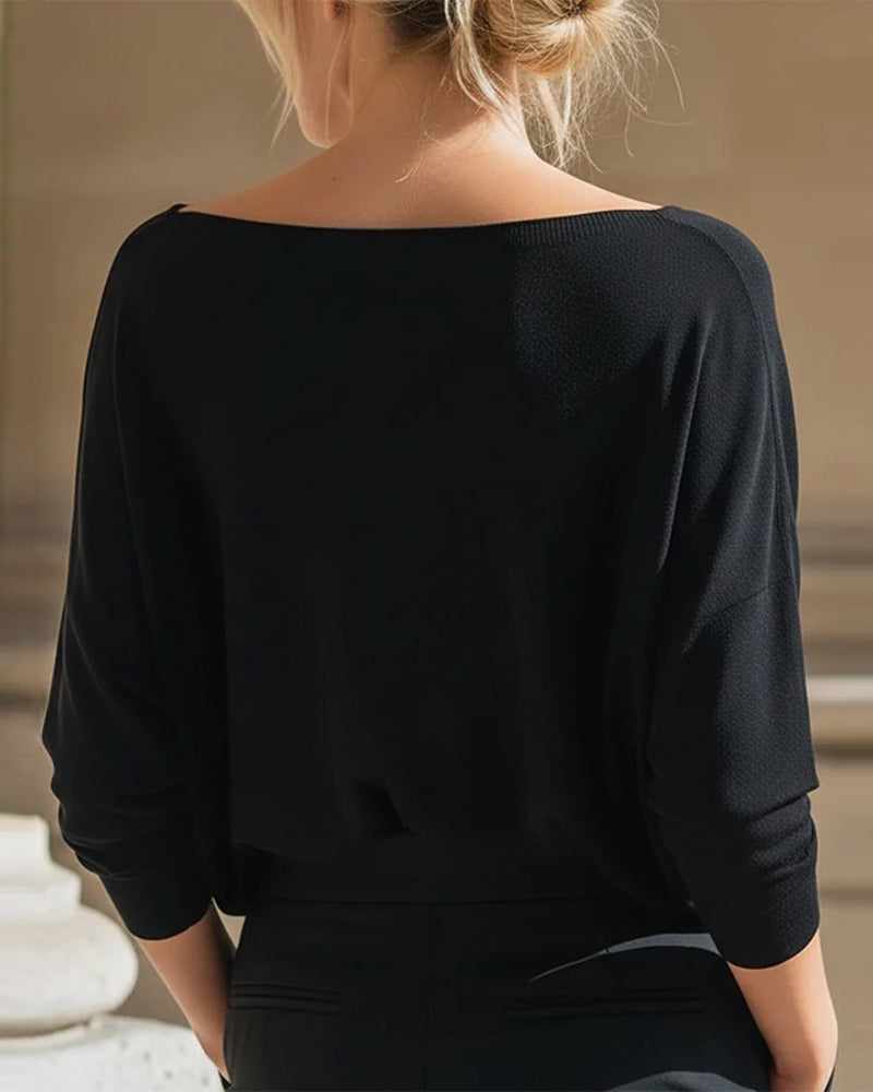 Topp Off-Shoulder Fladdermusärm