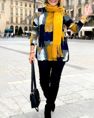 Modell T-Tröja Med Långa Ärmar Och Tryck