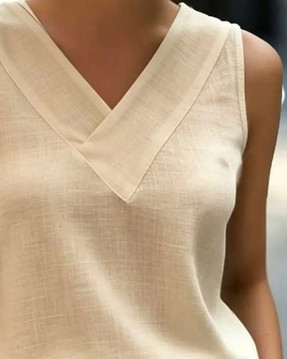 Tank Top Ärmlös V-Hals Kors
