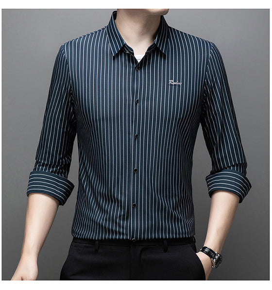 👔Herrklassisk Långärmad Randig Skjorta