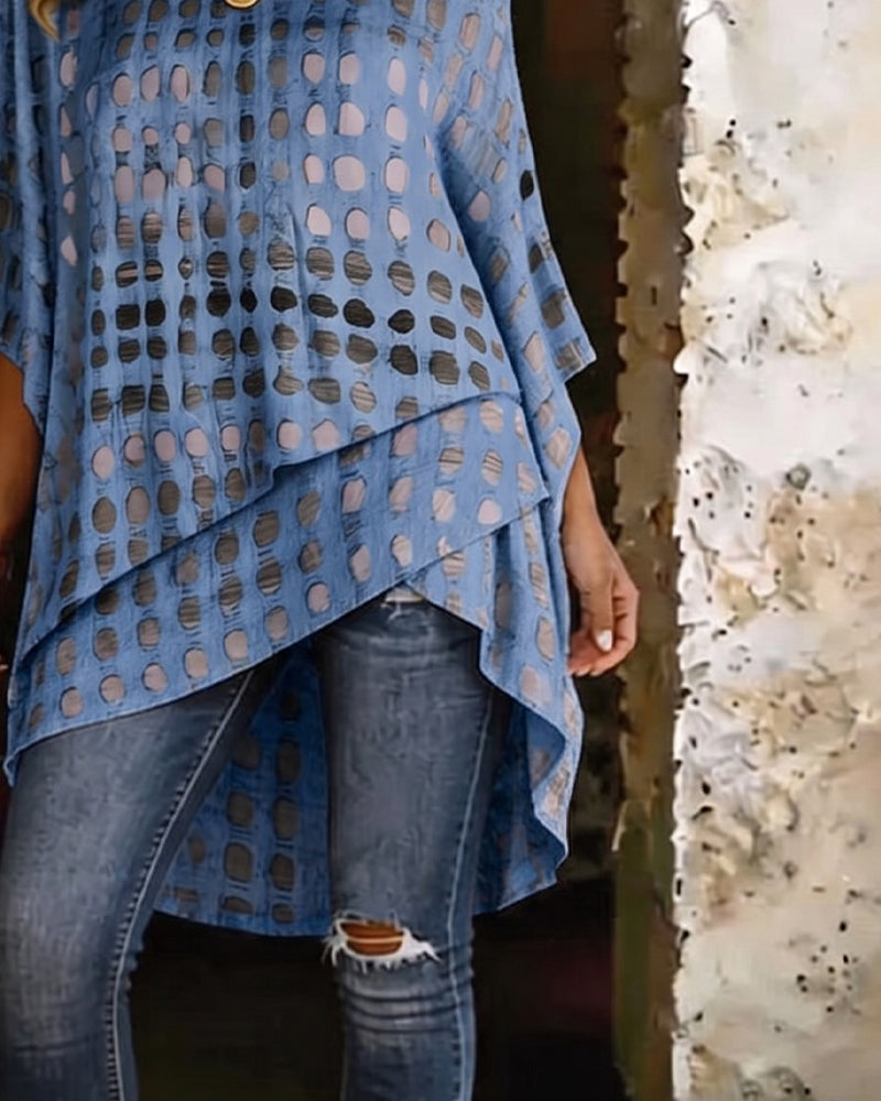 Blus Prickigt Print Enaxel Oregelbunden