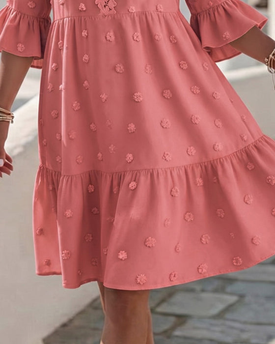 V-Neck Lace Patchwork